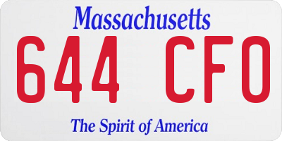 MA license plate 644CF0