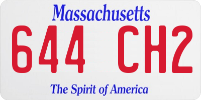 MA license plate 644CH2