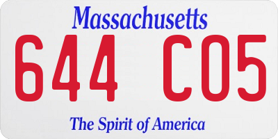 MA license plate 644CO5