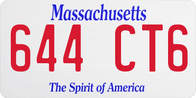 MA license plate 644CT6