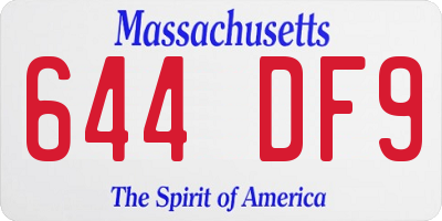 MA license plate 644DF9