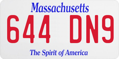 MA license plate 644DN9