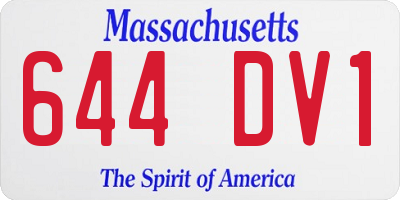 MA license plate 644DV1