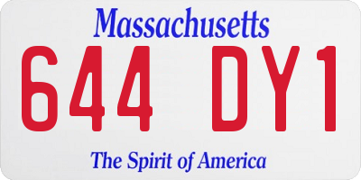 MA license plate 644DY1