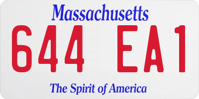 MA license plate 644EA1