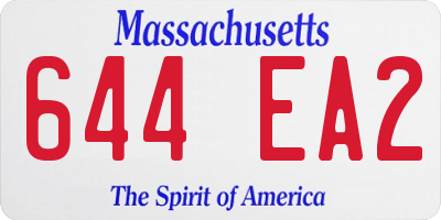 MA license plate 644EA2