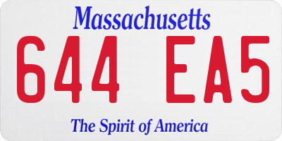 MA license plate 644EA5