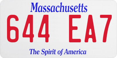MA license plate 644EA7