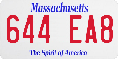MA license plate 644EA8