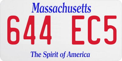 MA license plate 644EC5