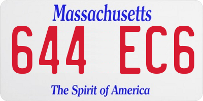 MA license plate 644EC6