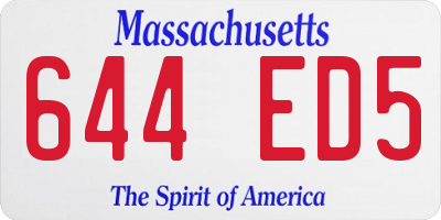 MA license plate 644ED5