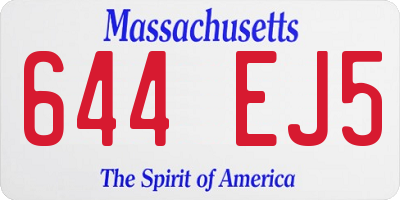 MA license plate 644EJ5