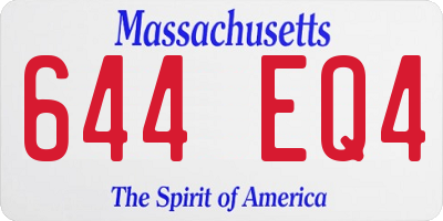 MA license plate 644EQ4
