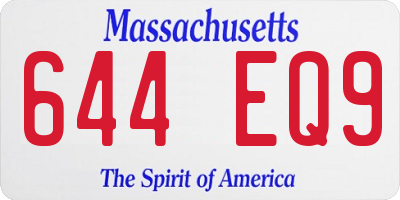 MA license plate 644EQ9