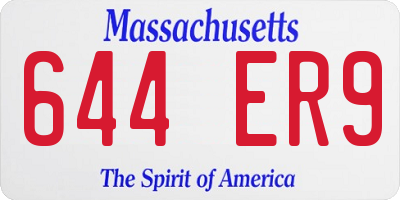 MA license plate 644ER9