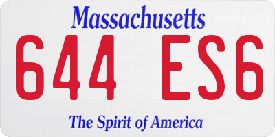 MA license plate 644ES6