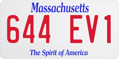 MA license plate 644EV1