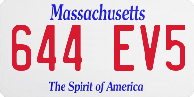 MA license plate 644EV5