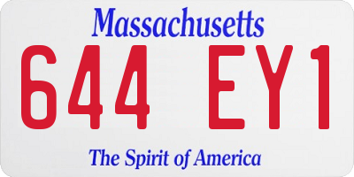 MA license plate 644EY1