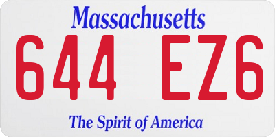 MA license plate 644EZ6