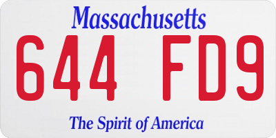 MA license plate 644FD9