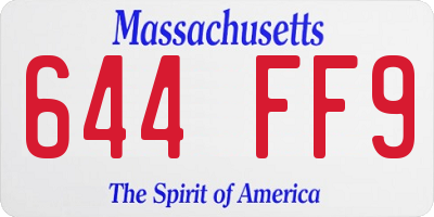 MA license plate 644FF9