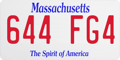 MA license plate 644FG4