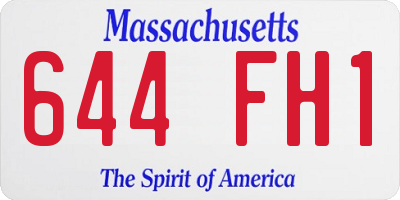 MA license plate 644FH1