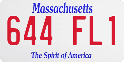 MA license plate 644FL1