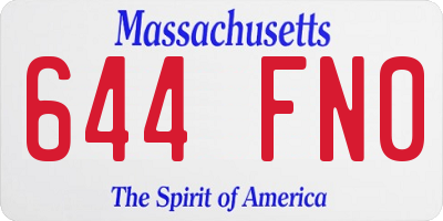 MA license plate 644FN0