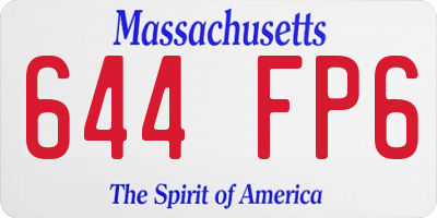 MA license plate 644FP6