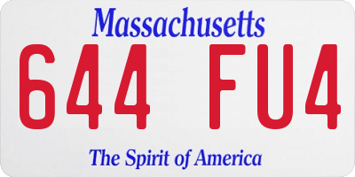MA license plate 644FU4