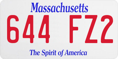MA license plate 644FZ2