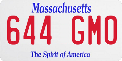 MA license plate 644GM0