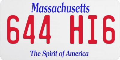 MA license plate 644HI6