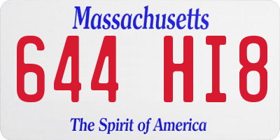 MA license plate 644HI8
