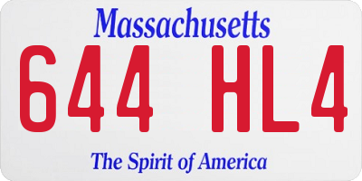 MA license plate 644HL4