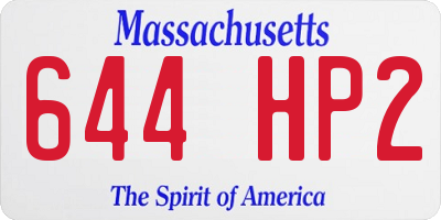 MA license plate 644HP2