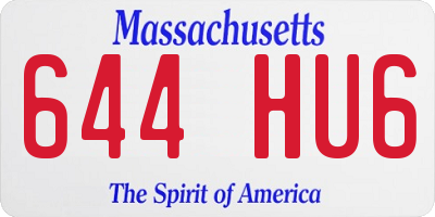 MA license plate 644HU6