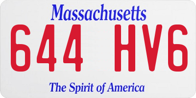 MA license plate 644HV6