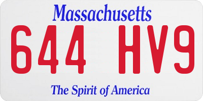 MA license plate 644HV9