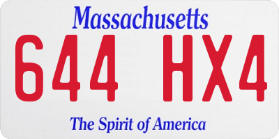 MA license plate 644HX4