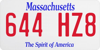 MA license plate 644HZ8