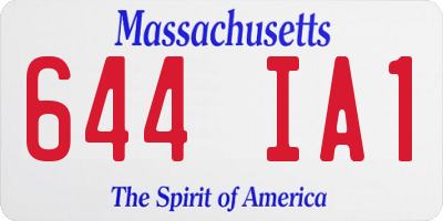 MA license plate 644IA1