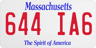 MA license plate 644IA6