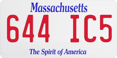 MA license plate 644IC5
