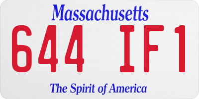 MA license plate 644IF1