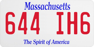 MA license plate 644IH6