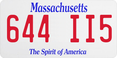 MA license plate 644II5